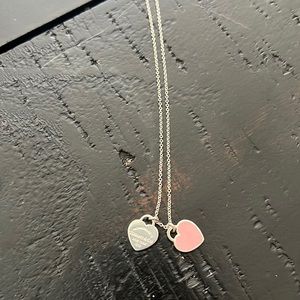 Tiffany Pink Enamel Heart Necklace